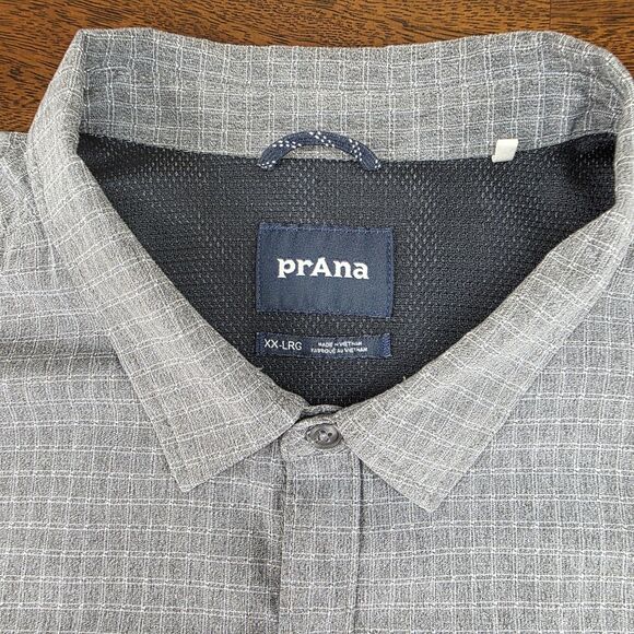 Prana Short Sleeve Shirt Gray - Men's Size 2XL - Picture 1 of 9